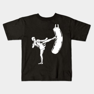 Kickbox Male Martial Artist Kids T-Shirt